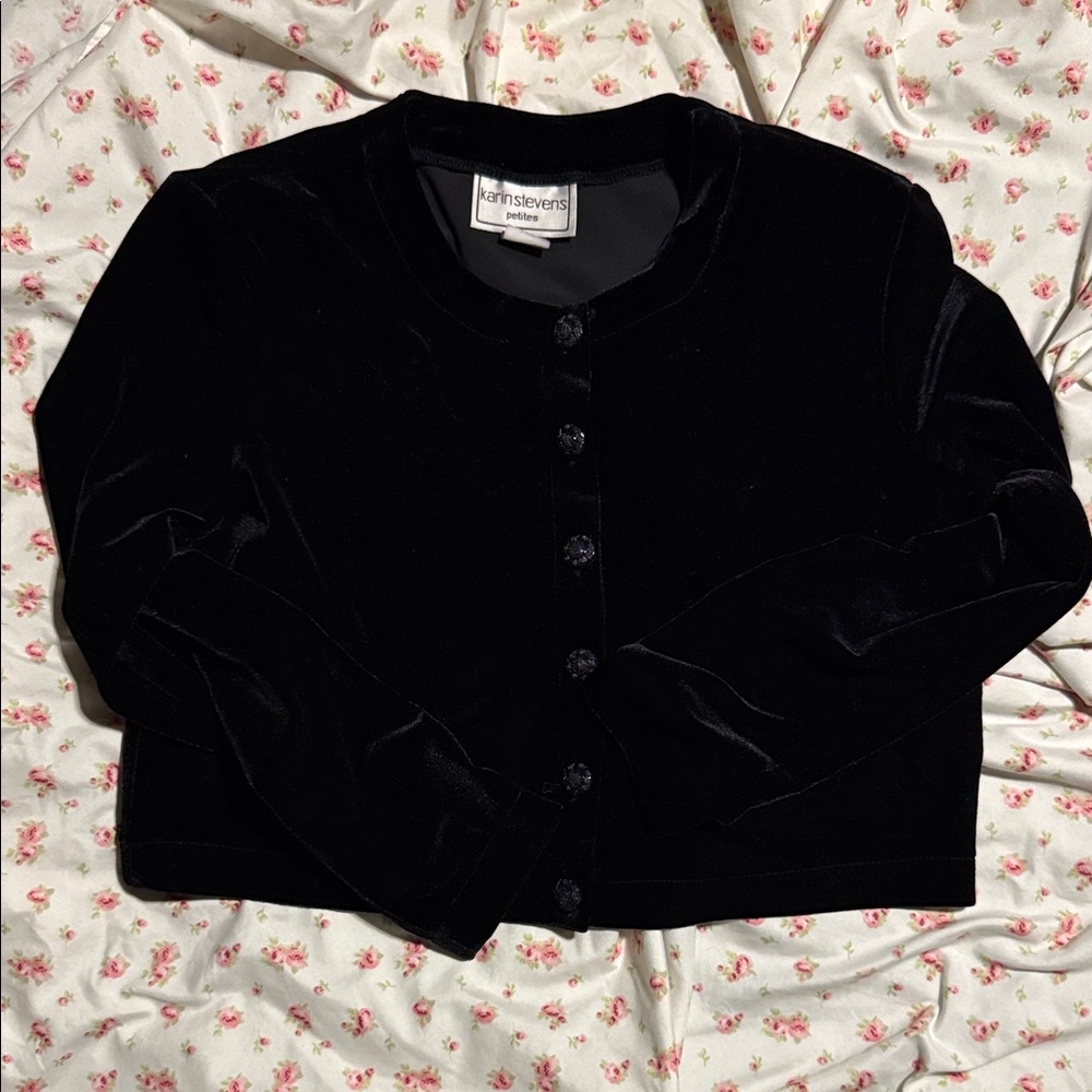 Black Velvet Cardigan by Karin Stevens